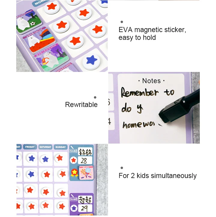 Магнитная фетровая ткань еженедельная Таблица наград Chore запись роста диаграмма повесить календарь регулируемые часы Примечания для детей подарок комнаты декор