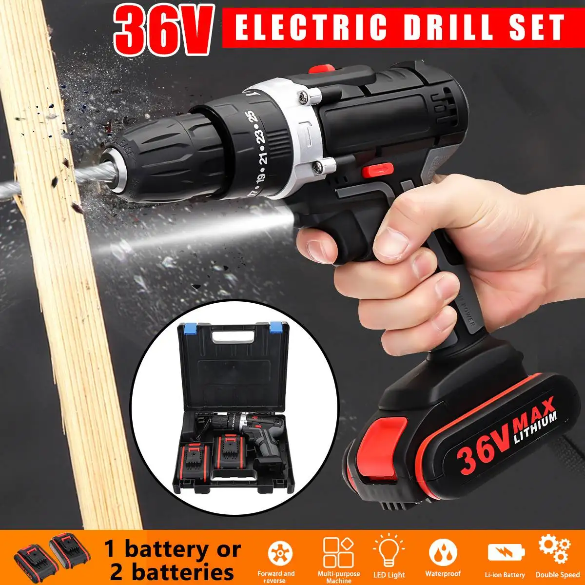 3 in 1 36V Electric Cordless Drill Power Driver