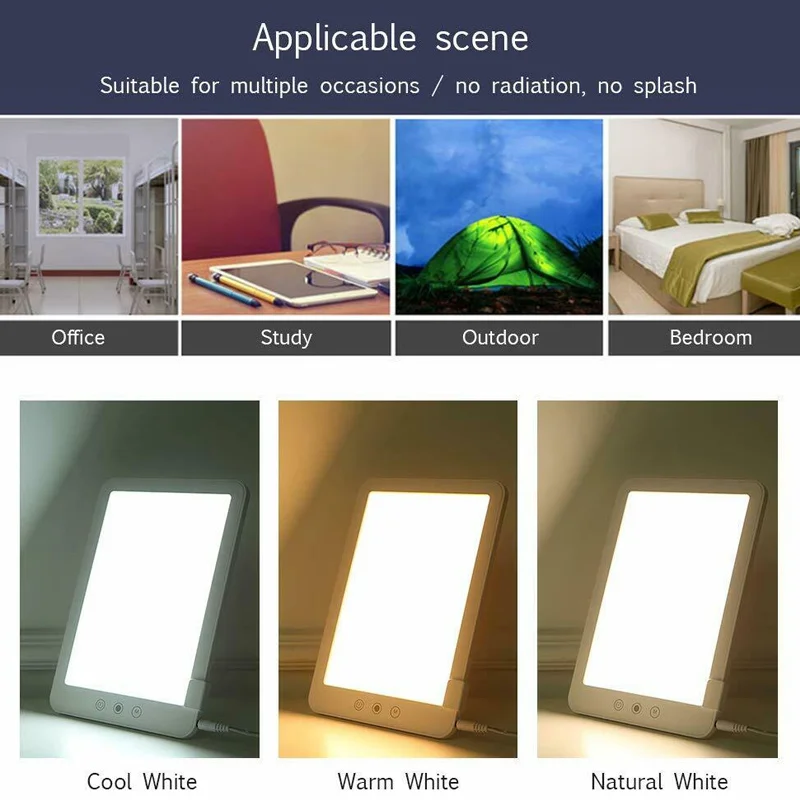 

Light Therapy Light 2800-6500K LED Phototherapy Lamp for Office Study Bedroom LE66