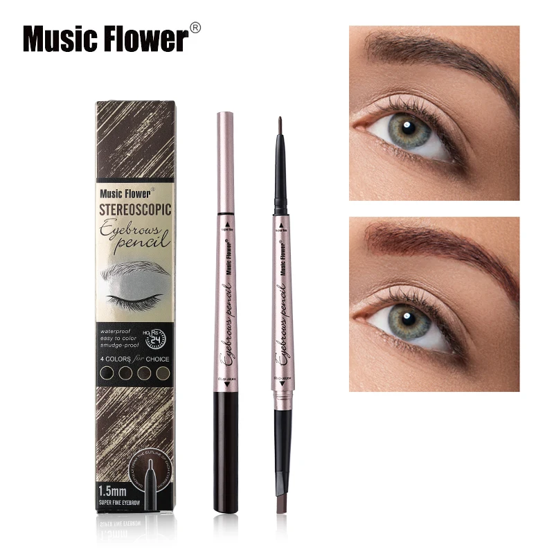 

Music Flower Makeup Double-end Stereo Eyebrow Pencil Long-Lasting Natural Brown Eye Brows Silky Soft Eyebrow Enhancer Cosmetic