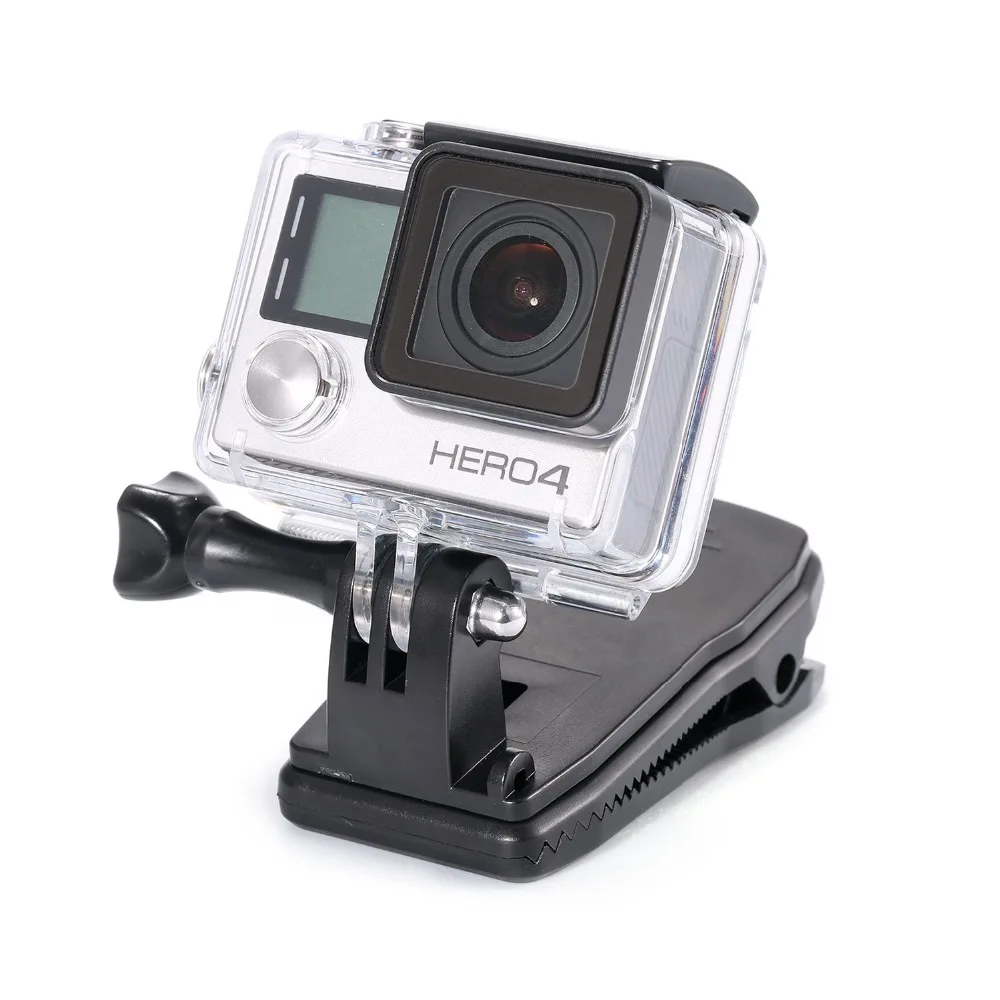 Gopro аксессуары поворотный рюкзак Заколка-шляпка зажим Крепление с винтом для Go pro Hero 4 3+ 3 SJCAM sj4000 xiaoyi экшн Спортивная камера