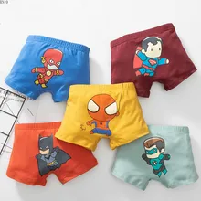 Детское нижнее белье с героями мультфильмов хлопковые детские штаны на плоской подошве милые шорты для маленьких студентов удобные трусы-боксеры для мальчиков от 3 до 12 лет