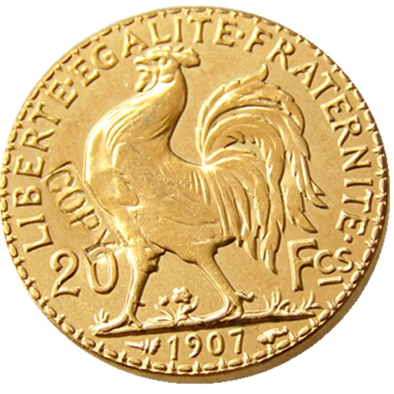 Aliexpress.com : Buy 1907 France 20 Franc Rooster Gold Plated Copy Coin