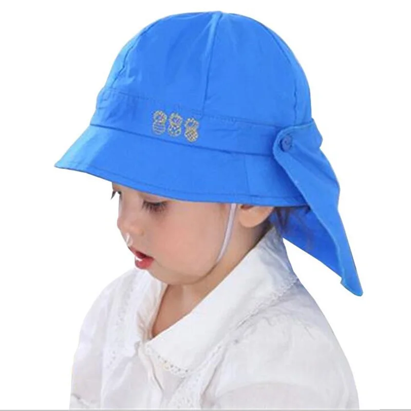 Baby Summer Hat Children Girls Sun Hats Spring Autumn Caps with Shawl Cotton Bucket Hat Baby Kids Boy Cap New Fashion 3M-24M