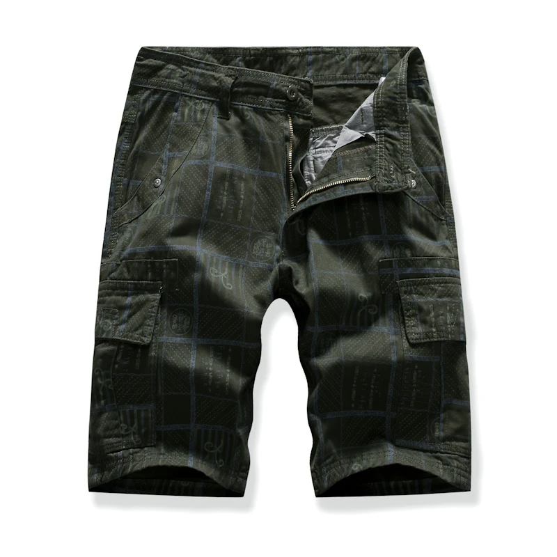 MOGU мужские Модные клетчатые пляжные шорты мужские s повседневные камуфляжные шорты в стиле милитари короткие мужские брюки бермуды Рабочая одежда