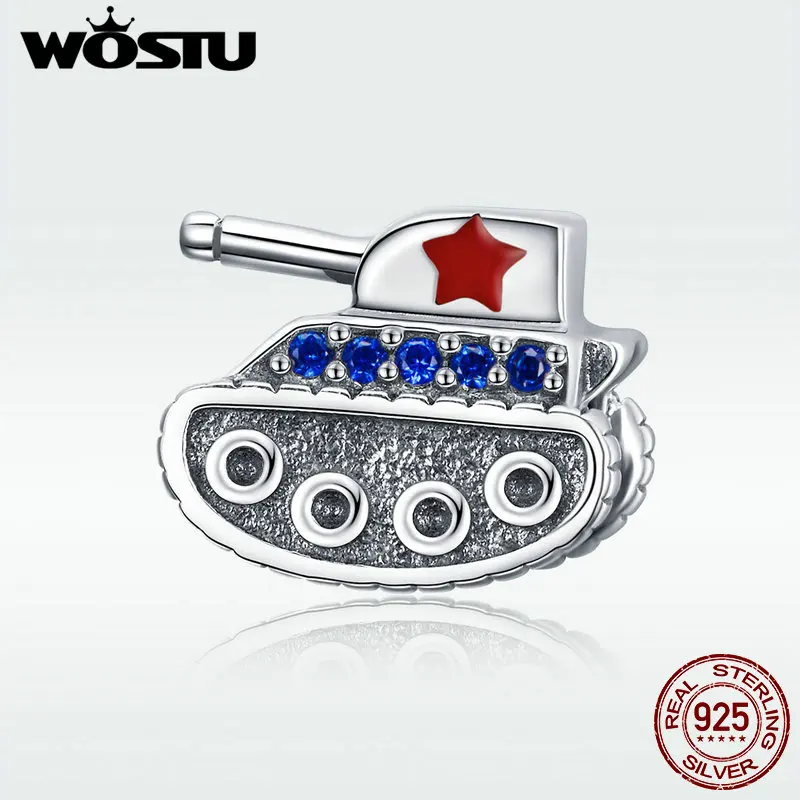 

WOSTU New 925 Sterling Silver Tank Car Star Charm Bead Bracelet & Bangles Jewelry DIY Necklaces For Women Lovely Jewelry DXC1038