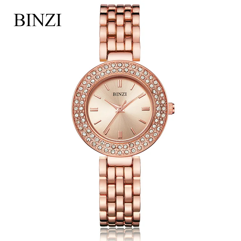 

BINZI Luxury Brand Watch Women Quartz Gold Women Watch Ladies Dress Rhinestone Wrist Watch Casual Female Clock Relogio Feminino