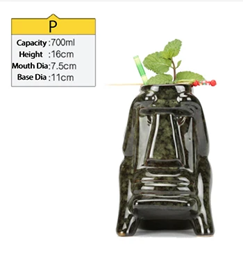 Hawaii Tiki кружки Коктейльная чашка пивная кружка для напитков винная кружка керамические Tiki кружки - Цвет: P Style