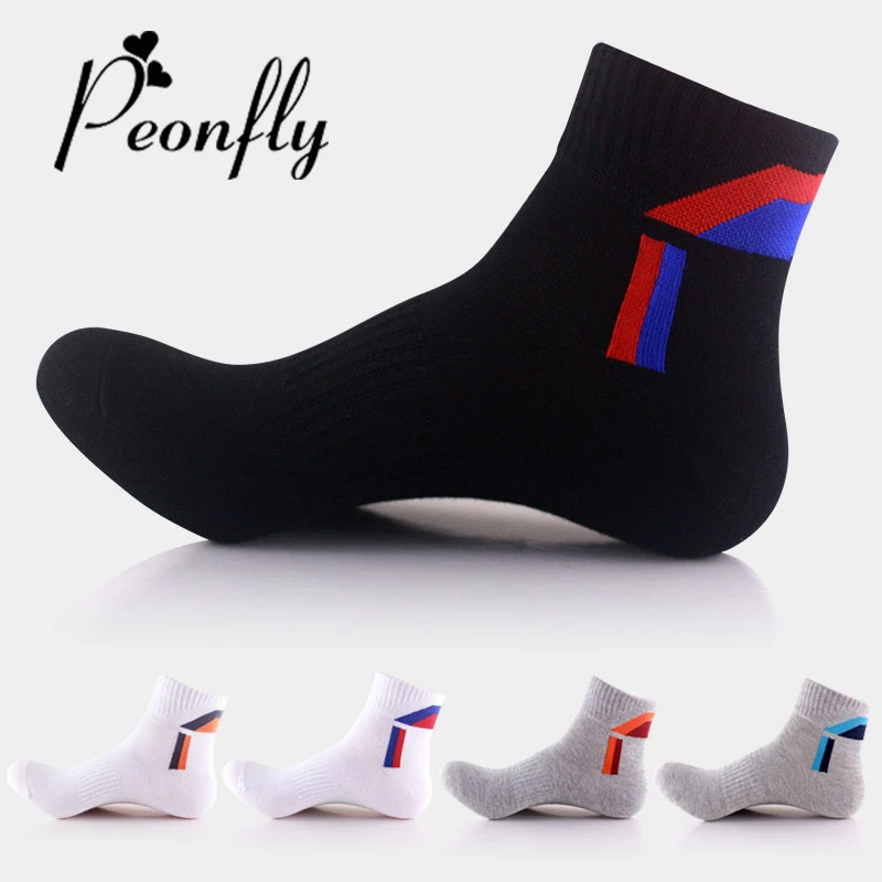 

PEONFLY fashion casual Cotton Socks Men Colorful Stripe funny Male Durable Sock Shallow Mouth Absorb Sweat Man Short Ankle Socks