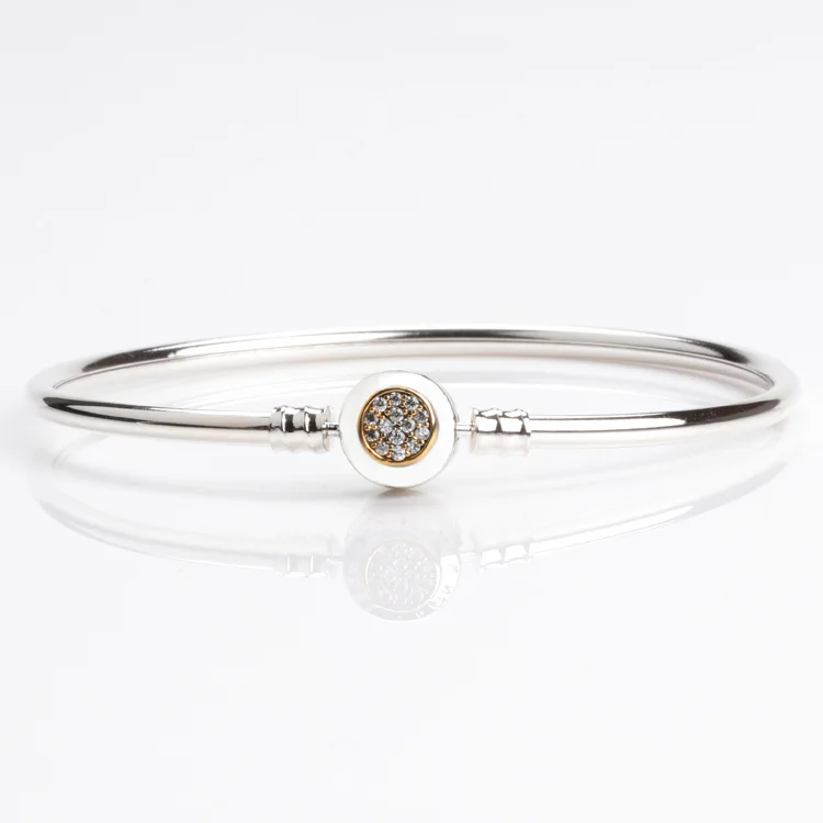 Серебряный шарм базовые браслеты для женщин Кристалл с застежкой Клип змея цепь браслет для Сделай Сам бисер подвеска DPB100