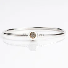 Серебряный шарм базовые браслеты для женщин Кристалл с застежкой Клип змея цепь браслет для Сделай Сам бисер подвеска DPB100