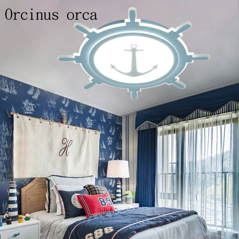 

Simple modern creative Mediterranean children room lamps boy bedroom lamps LED Corsair lightship rudder Postage free