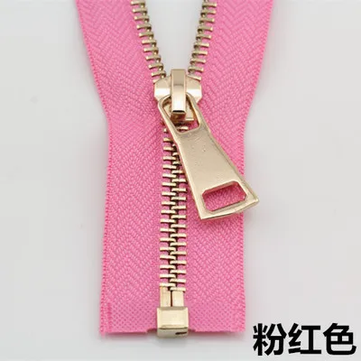 3 шт./партия, розовая, 5# металлическая молния спереди, бледно-Золотая одежда, пальто, пуховик, на молнии 70 см, 90 см - Цвет: pink