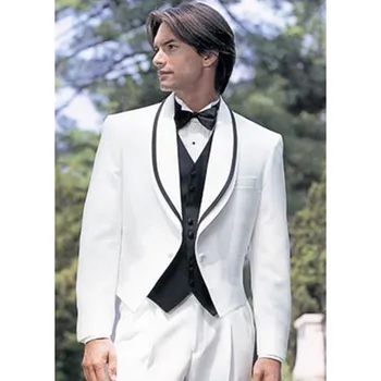 

New Design Top Quality Shawl Colar Groom Tuxedo Groomsman Men's Wedding Dress Prom Clothing (Jacket+pants+tie+Vest)