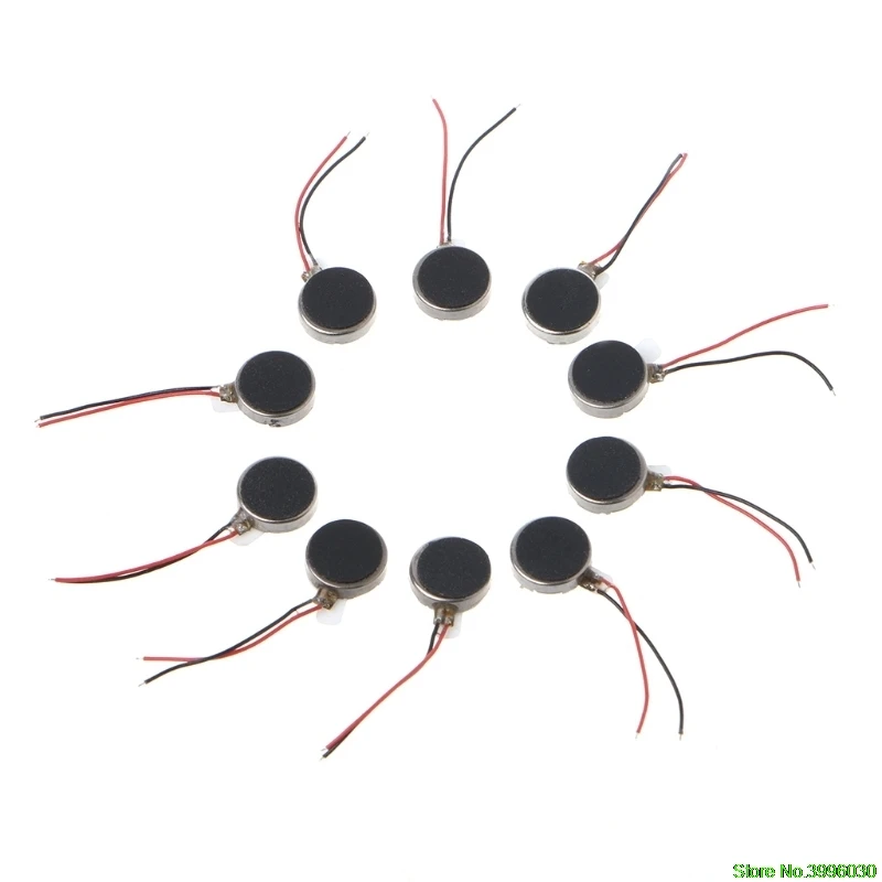 

10x DC 3V 70mA 12000 RPM For Phone Coin Flat Vibrating Vibration Motor