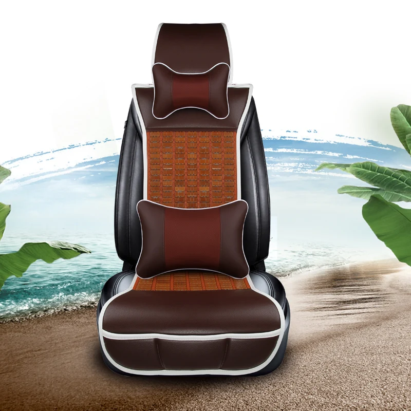 Buy KKYSYELVA Front Universal Cool Car seat Cover Summer Lumbar support for