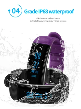 

2017 Waterproof Smart Wristband Swimming Blood Pressure Heart rate monitor Compatible for iphone 7 and android smart phone