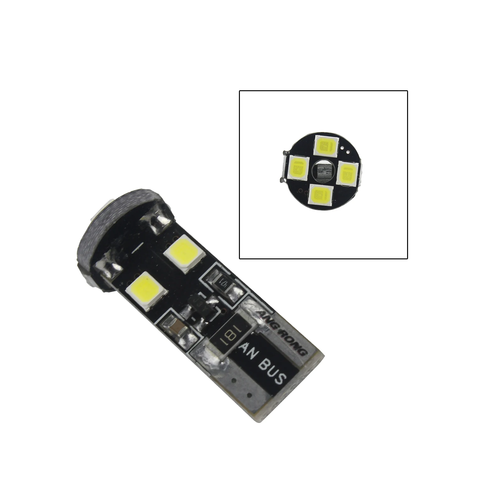 Светодиодный внутренний габаритный фонарь ANGRONG 2x T10 W5W 8 SMD дневные ходовые огни