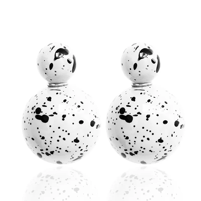 

Cute new models colorful jewelry girl spray paint earring double sided