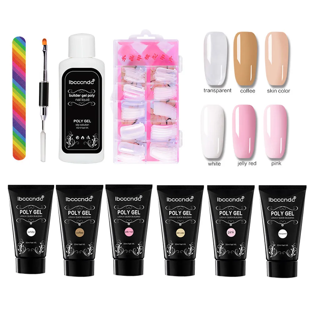 

Nail Art Set Jelly Gel Polish Varnish Manicure Phototherapy Crystal Fast Extension Rubber Sleeve DIY Nail Art Home Decoration