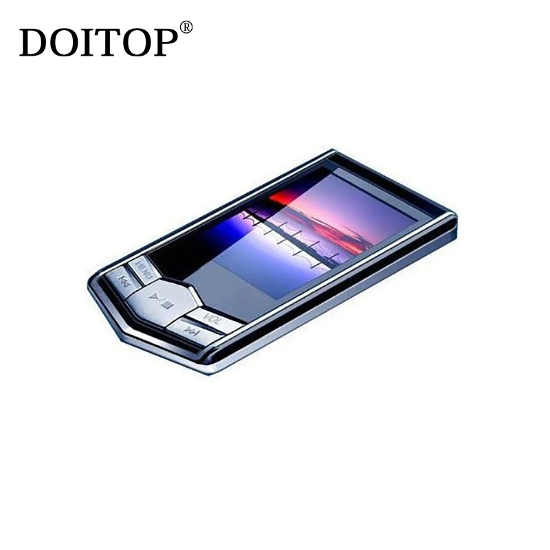 

DOITOP Ultra thin luxury black metal MP3 MP4 Music Player 16GB 32GB Memory Radio Video Player Support multiple language FM Radio