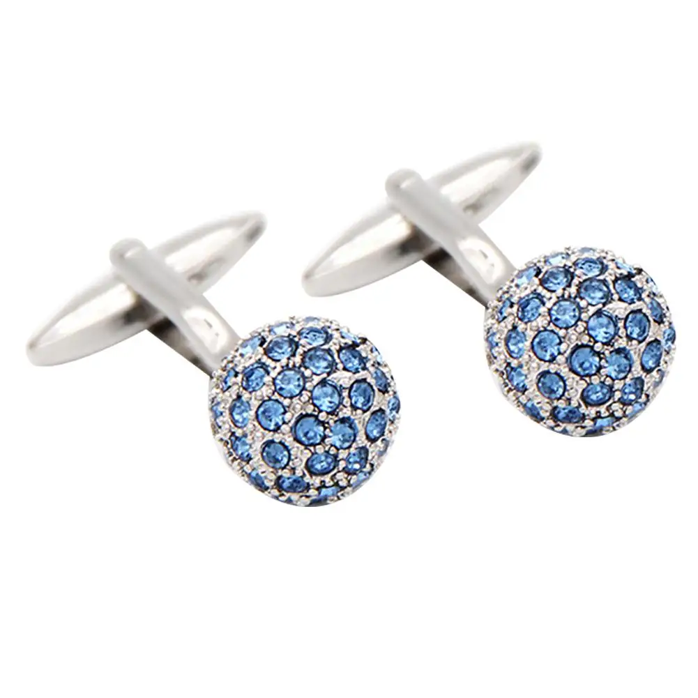 Men Blue Circle Enamel Shirt Cufflinks With Velvet Bag TZG Brand Cuff Links Men Blue Circle Enamel Shirt Cufflinks With Velvet Bag TZG Brand Cuff Links