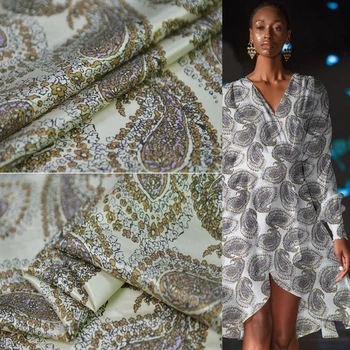 

Cashew Totem light sense soft silk cotton satin silk cloth dress fabric wide New silk