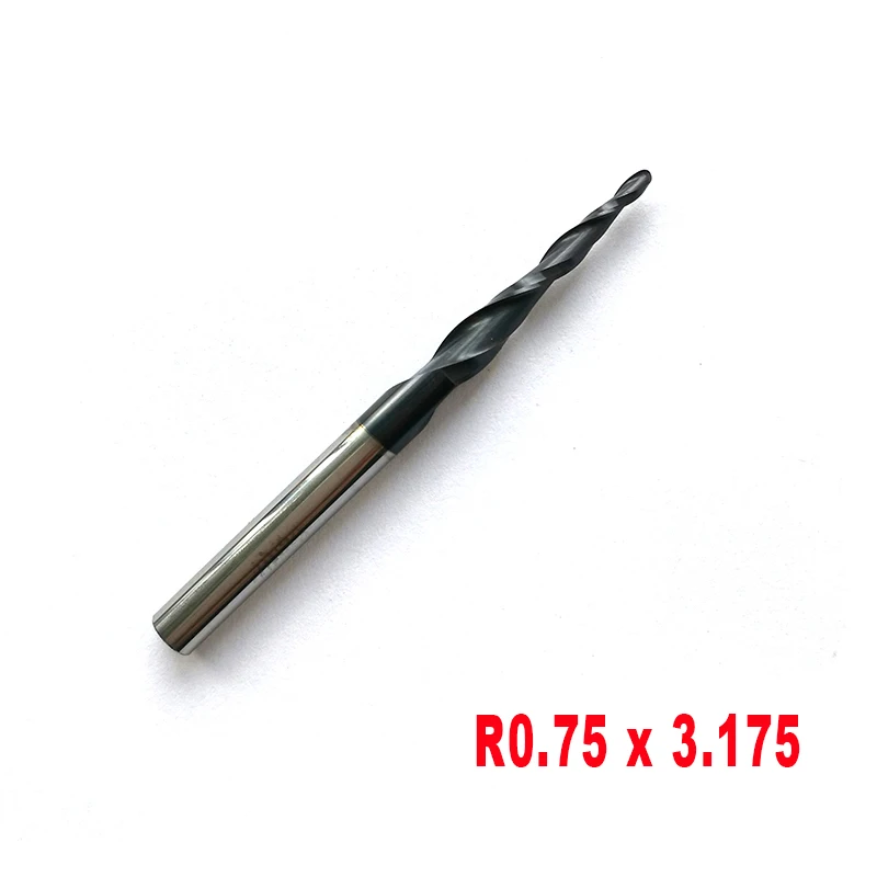 R0.75 * D3.175 15*38L 2F HRC55 вольфрамовые твердосплавные сферические концевые фрезы