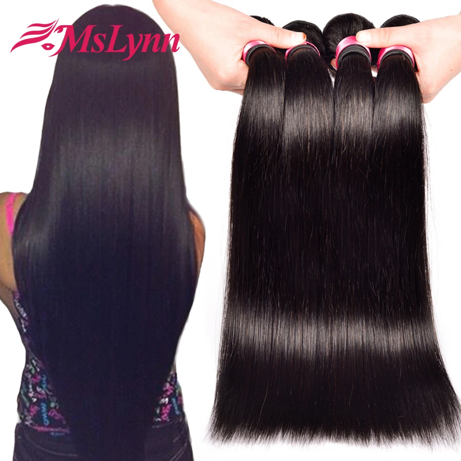 Brazilian Virgin Hair 4 Bundles Straight Human Hair 7A Unprocessed Brazilian Hair Weave Bundles Cheap Brazilian Straight Hair