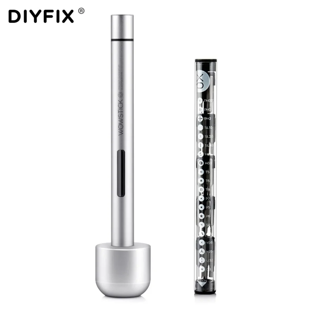 DIYFIX 1P + мини Аккумуляторный Электрический Отвертка наборы с базой 20 шт бит