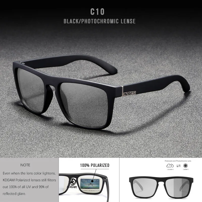 KDEAM очки поляризационные солнцезащитные очки мужские спортивные очки женские oculos de sol светоотражающее покрытие UV400 zonnebril с Чехол KD156 - Цвет линз: C10