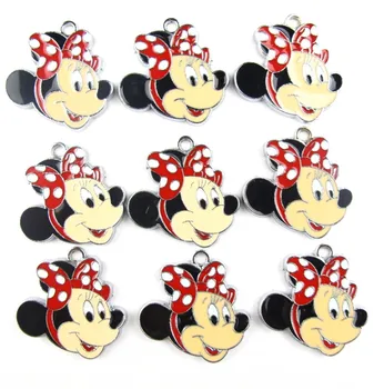 

Wholesale 100 Pcs Classic Cartoon Minnie Metal Charm Pendants Jewelry DIY Making D103