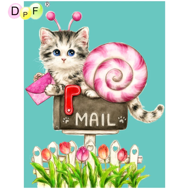 DPF DIY магический куб Вышивка крестиком ремесла snails cat mail 5D полная круглая алмазная