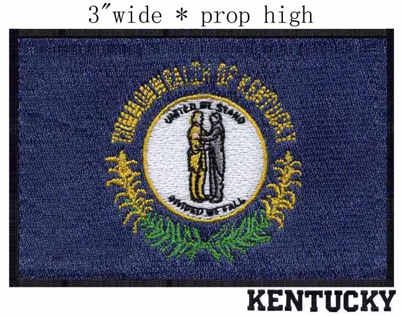 Kentucky Flag embroidery patch 3" wide /Blue Grass State/ Two people