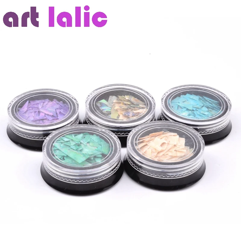 Artlalic 1 مربع جميلة أذن البحر قذيفة قطعة 3D سحر مسمار الفن زينة شريحة DIY الجمال مسمار الشارات مانيكير الديكور مجوهرات