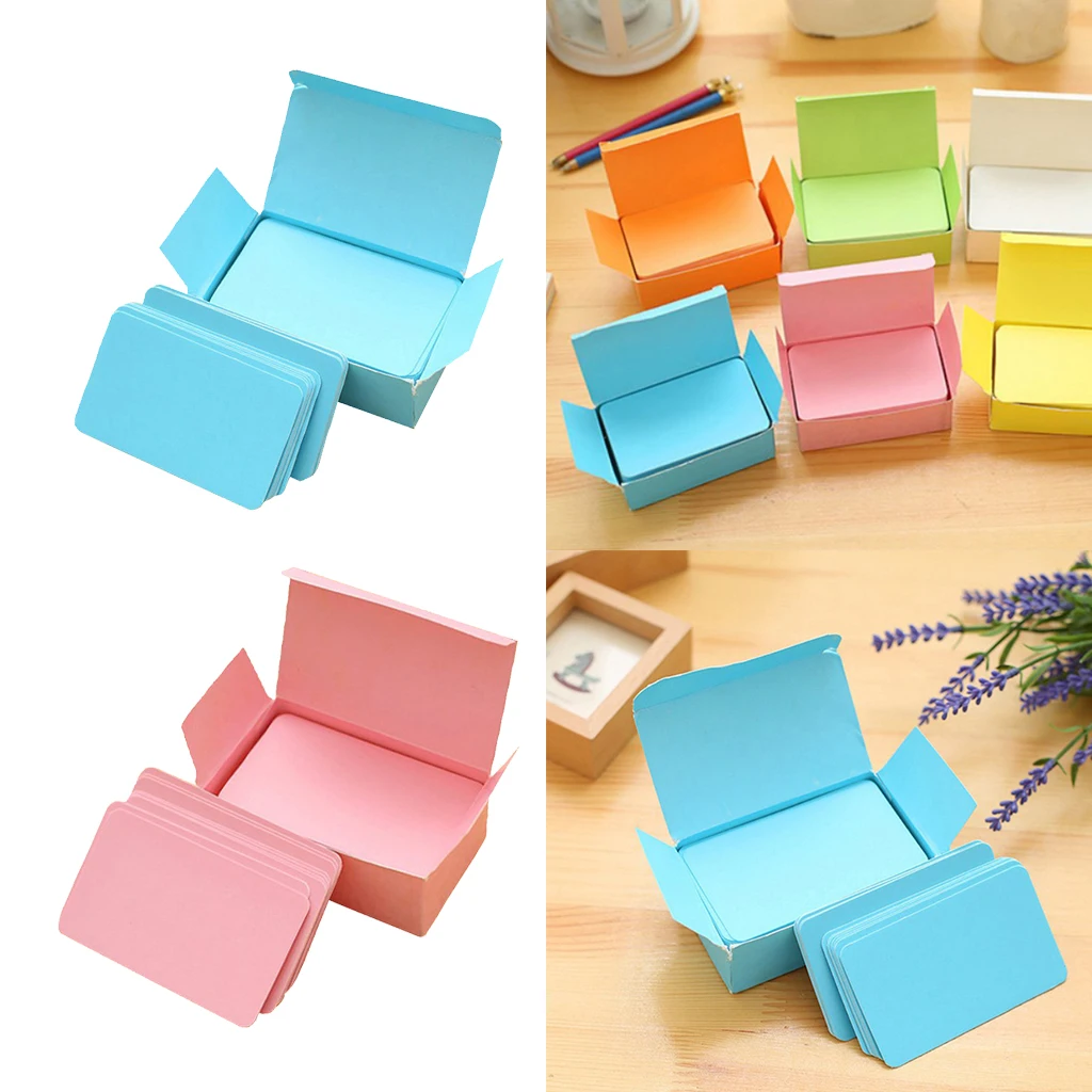 2 Boxes Pink + Blue Paper Blank Index Flash Cards DIY Message, 90 Sheets