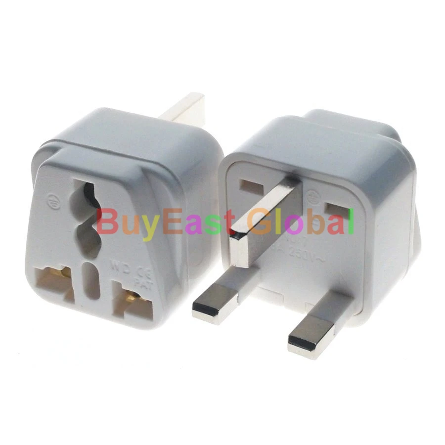 EU Electrical Plug Adapter w// LED Main Switch AC100~250V Mulit Outlet 2 PCS