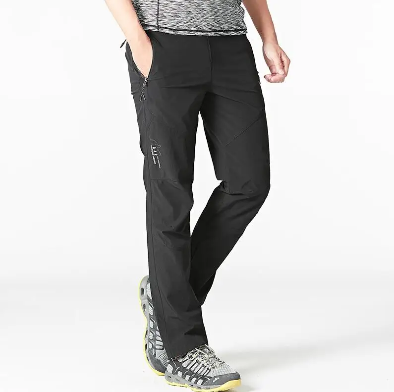 Hombres verano al aire libre senderismo transpirable hombres de secado rápido pantalones de elasticidad impermeable Trekking caza pantalón masculino L-5XL