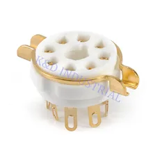 5pcs 8pin Ceramic Gold Plate Vacuum Tube Audio Amplifier Socket Octal Valve For KT88 EL34B 5pcs 8pin Ceramic Gold Plate Vacuum Tube Audio Amplifier Socket Octal Valve For KT88 EL34B