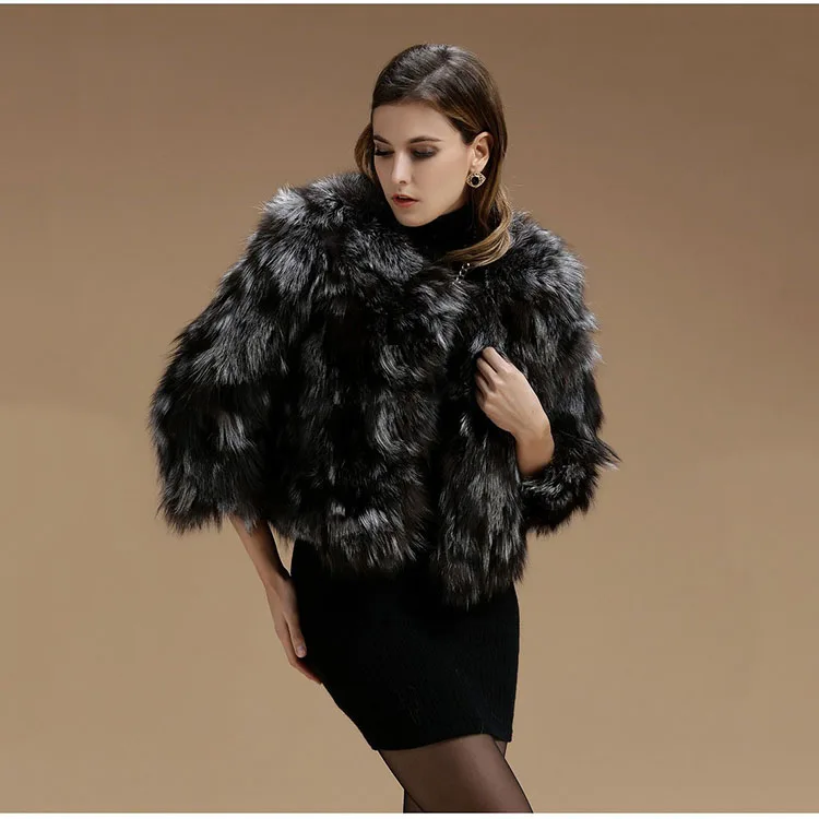 De Fourrure Manteau Silver Véritable 2018 Femmes Natural Fox Court Veste D'argent C Mode Européen Nouveau Outwear Renard Style Femelle Réel Naturel Tx0A0WqEg