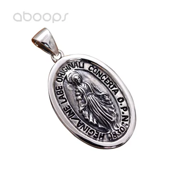 

Vintage Solid Real 925 Sterling Silver Christian Jesus Christ Medal Necklace Pendant for Men Free Shipping