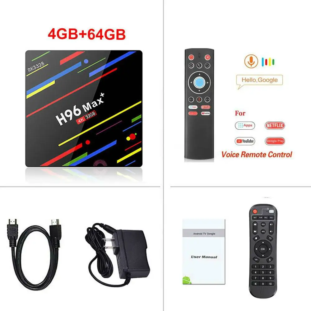 4 ГБ ОЗУ 64 Гб ПЗУ 4K Smart tv Box Android 9,0 H96 MAX Plus RK3328 телеприставка 2,4/5G wifi H96Max+ Youtube медиаплеер 2G16G - Цвет: 4GB 64GB T1