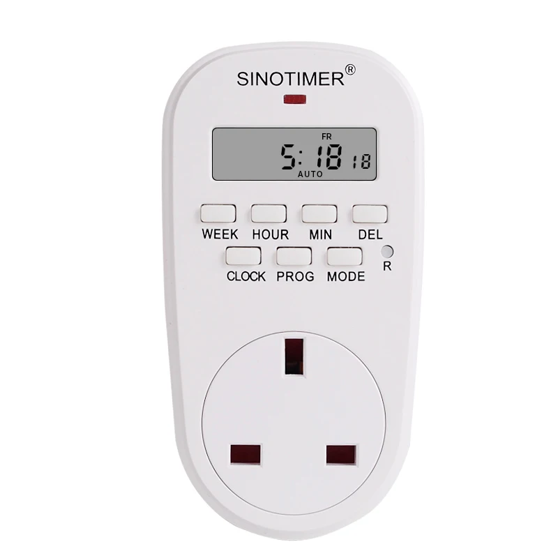 

UK Plug Outlet Electric 7 Day Weekly Programmable Digital Plug Socket Timer Switch Time Relay Wall Clock Power AC230V 220V 50Hz