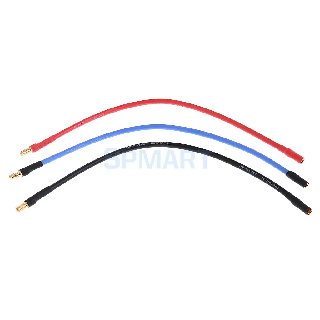 6Pcs 4.0mm & 3.5mm Connectors 23cm Banana RC Brushless Motor ESC Extension Cable Wire RC Car Boat Parts