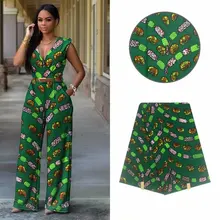 6 ярдов/шт популярная зеленая африканская восковая ткань с принтом настоящий батик воск для платья VH41