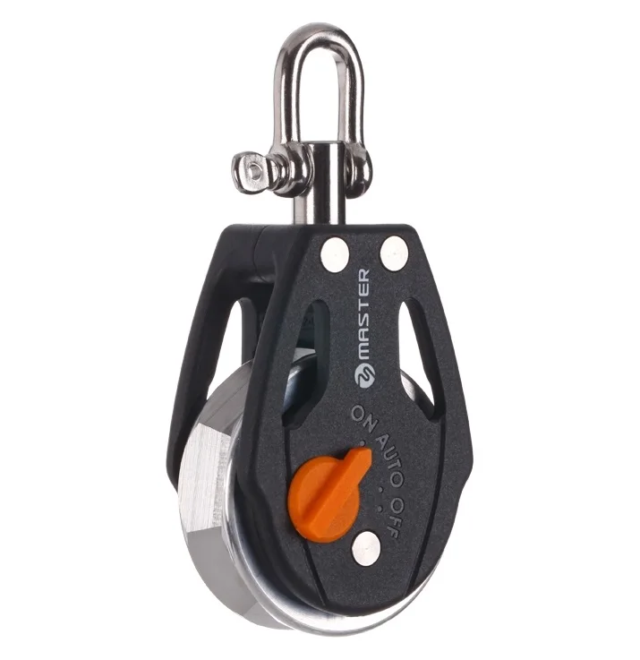 

Marine Boat Yacht Sailboat Dinghy 75mm 2 15/16 Inch Ratchet Single Swivel Shackle Block Small Boat Block Master RA-0701F