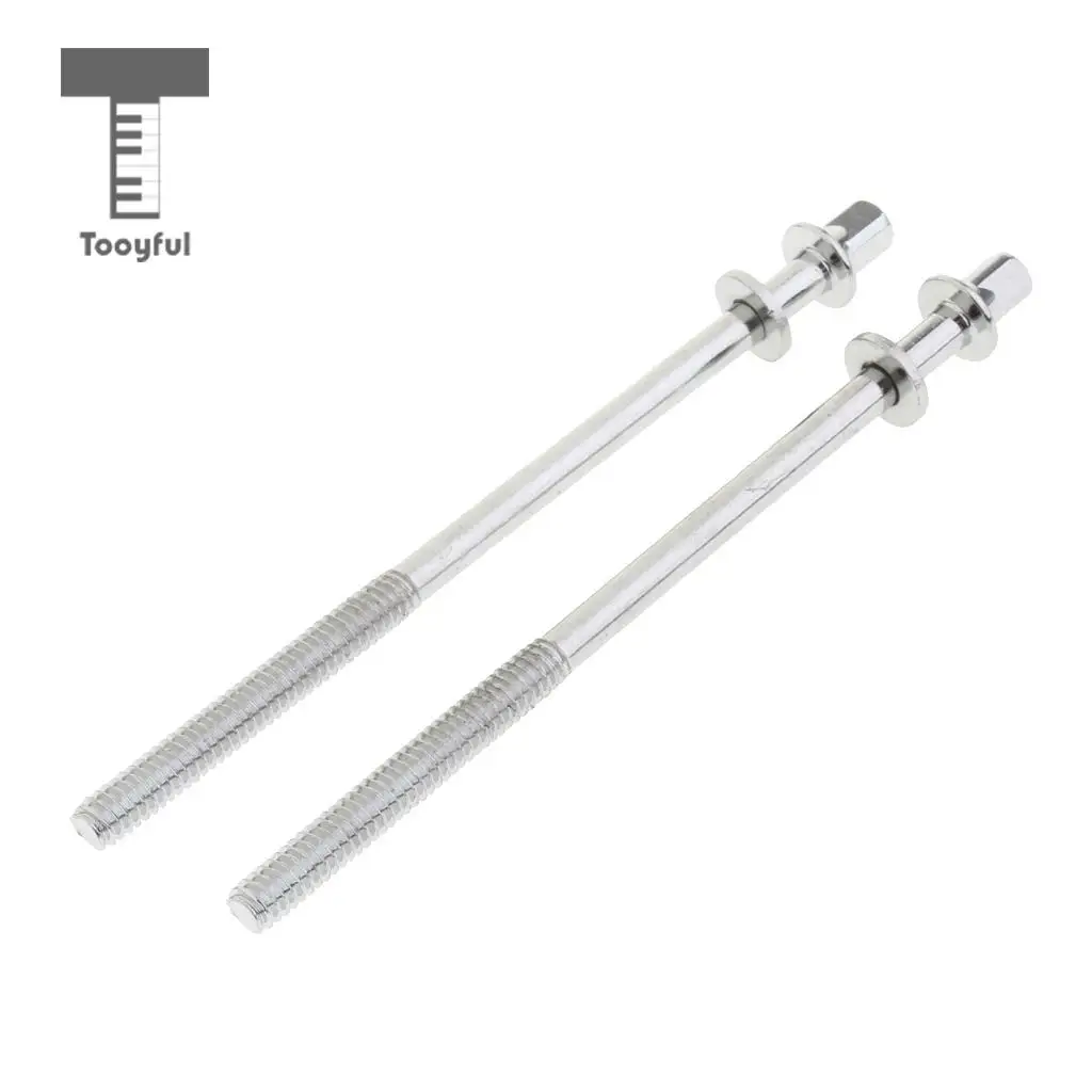 2pcs Stainless Steel Drum Tension Rods with Drum Screws Tension Screws for Drum Parts