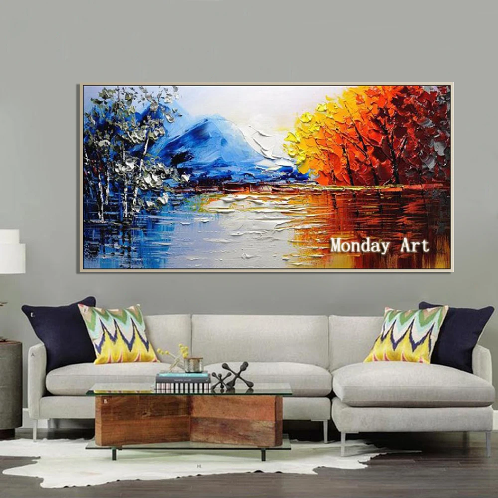 

Large size Hand Painted Abstract Impasto Oil Paintings on Canvas Abstract Pictures for Living Room Bedroom Wall Art Home Decora