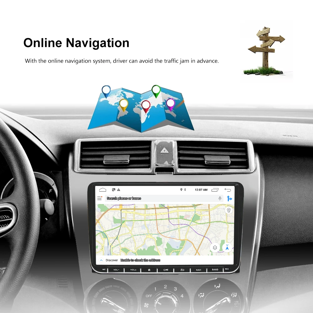 Clearance Podofo 9" Android 6.0 Car GPS Navigation Multimedia Player 2 din Radio for VW Passat Golf MK5 MK6 Jetta T5 EOS POLO Touran Seat 3