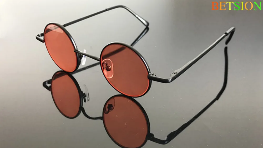 

Spring Hinges Reading Glasses Vintage small 42mm Round Red Color Tinted Sunglasses